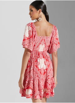 Label RITU KUMAR Ruffle Hem Printed Dress  - Image 2