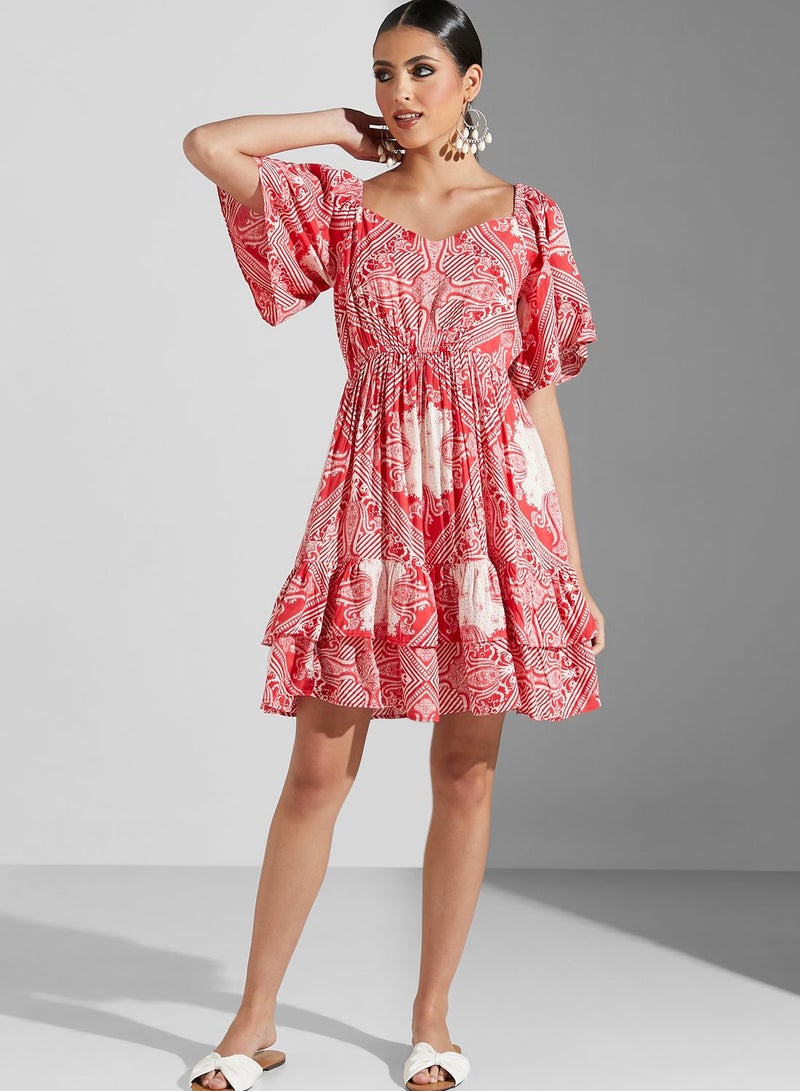 Label RITU KUMAR Printed Tiered Dress  - Image 4