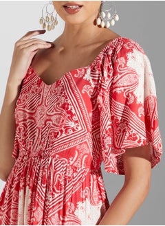Label RITU KUMAR Ruffle Hem Printed Dress  - Image 3