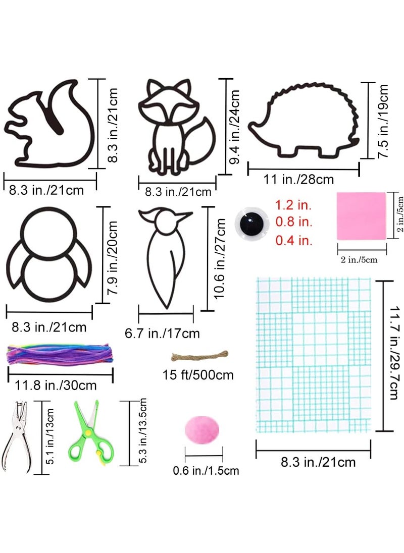 Exquiss Exquiss Tissue Paper Suncatcher Craft Fall Animals Suncatchers Silhouette Window Decorations Autumn Animals Suncatchers for Kids Craft DIY Holiday Classroom Activity Art Project  - Image 3