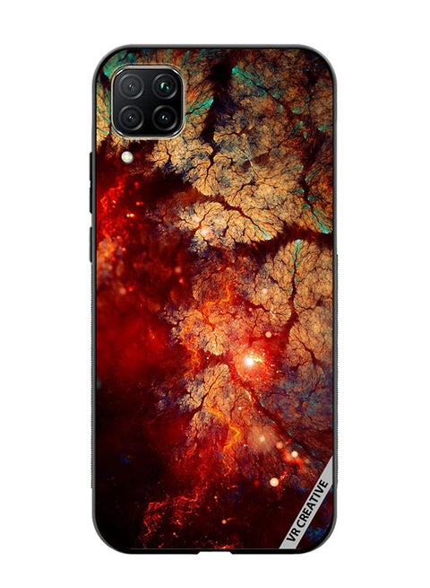 Protective Case Cover For Huawei Nova 7i/P40 Lite Abstract, Fractal, Shine, Bright Red Design Multicolour