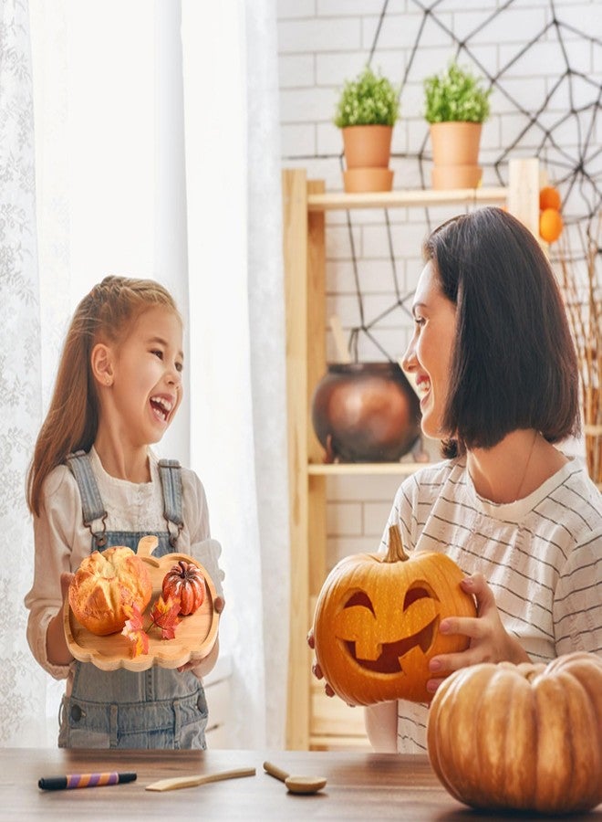 AWIZOM 2 Pcs Halloween Wood Serving Platters Ghost and Pumpkin Shaped Wooden Charcuterie Boards Halloween Bamboo Serving Trays Wood Snack Dish Plates for Fall Autumn Holiday Housewarming Presents - Image 5