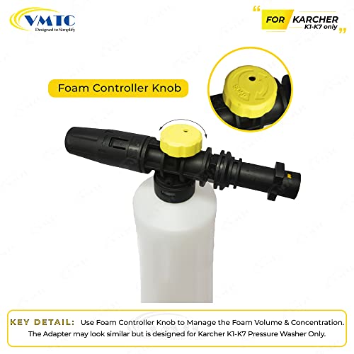 VMTC Plastic Adjustable Foam Cannon Nozzle Lance Compatible With Karcher K1-K7 Pressure Washer Gun (700Ml High-Pressure Car Washer Accessory) - Image 3
