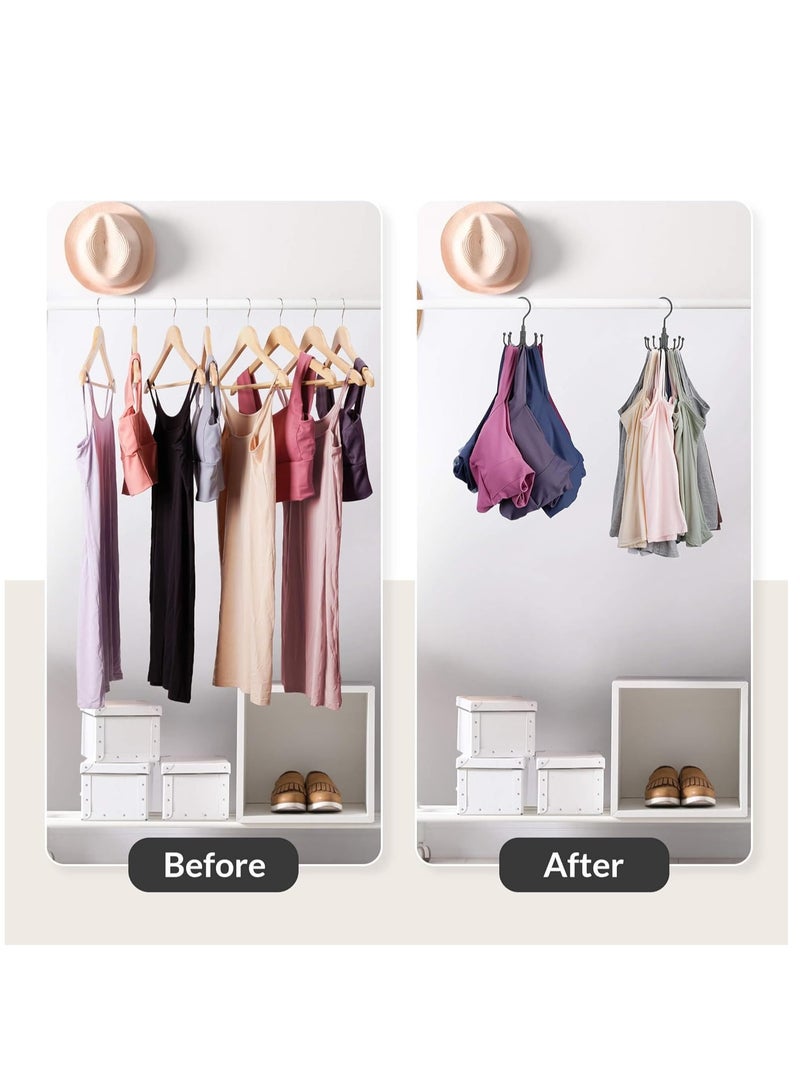Mmmon Tank Top Hanger,Rotatable Bra Organzier for Closet,Max 24 Storage Capacity Sport Bra Holder,Metal Space Saving Closet Organizers and Storage,Black - Image 2