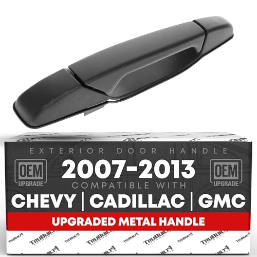 T1A Exterior Front Passenger Door Handle Upgraded Metal Compatible with 20072014 Chevrolet Silverado 0714 GMC Sierra 1500 2500 3500 0714 Cadillac Escalade Textured Black OEM 20954796 - Image 1