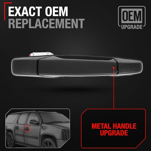 T1A Exterior Front Passenger Door Handle Upgraded Metal Compatible with 20072014 Chevrolet Silverado 0714 GMC Sierra 1500 2500 3500 0714 Cadillac Escalade Textured Black OEM 20954796 - Image 3