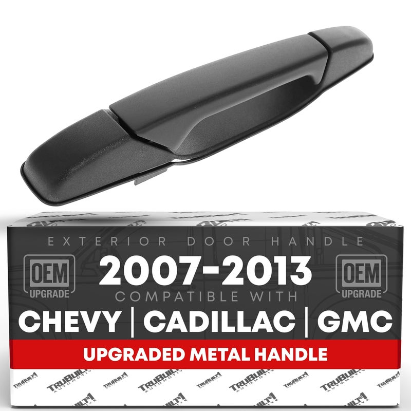 T1A Exterior Front Passenger Door Handle Upgraded Metal Compatible with 20072014 Chevrolet Silverado 0714 GMC Sierra 1500 2500 3500 0714 Cadillac Escalade Textured Black OEM 20954796 - Image 2