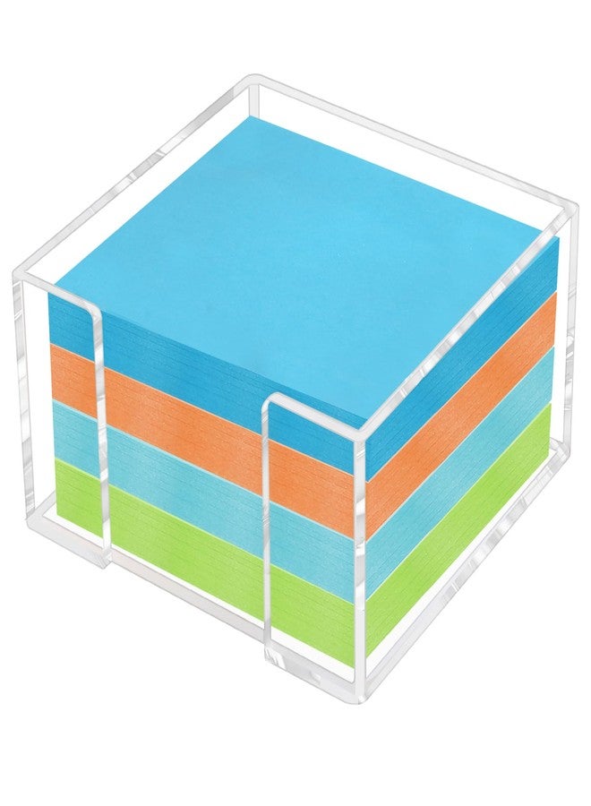 Dincerpen Acrylic Sticky Note Holder - 3 x 3 Inch Post It Note Holder, Crystal Clear Sticky Note Dispenser for Dorm Room Home and Office Acrylic Desk Organizer - Image 1