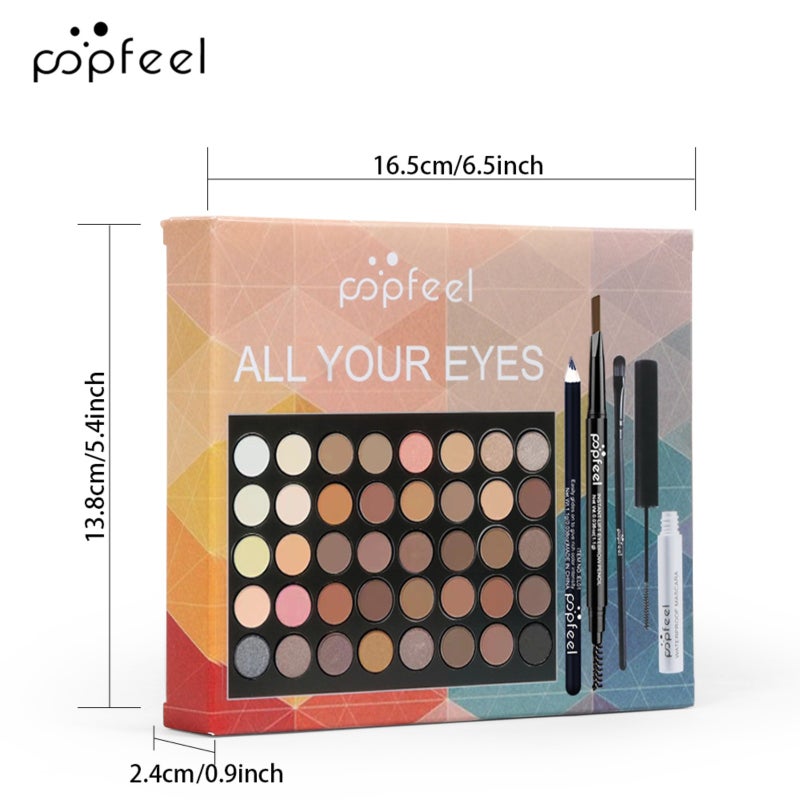 Eyeshadow Palette Mascara Eyeshadow Brush Eyeliner Eyebrow Pencil Combo Set for Beginners  5PC - Image 3
