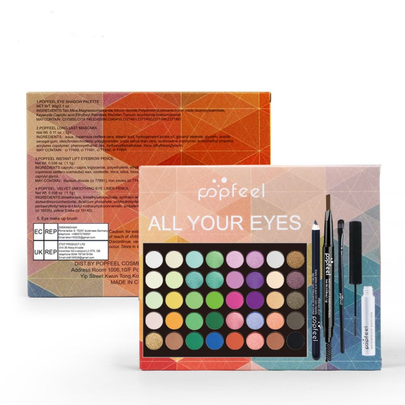 Eyeshadow Palette Mascara Eyeshadow Brush Eyeliner Eyebrow Pencil Combo Set for Beginners  5PC - Image 4