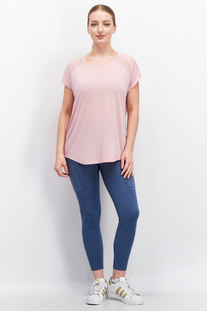 ESPRIT Women Sportswear Fit Short Sleeve Plain T Shirt, Pink - Image 4