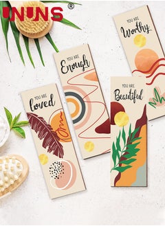 UNUNS 4 Pieces Flower Pictures Wall Decor,Wooden Framed Decorative Wall Art Painting For Home Cabinets Dining Restaurant,30x10cmx4  - Image 4