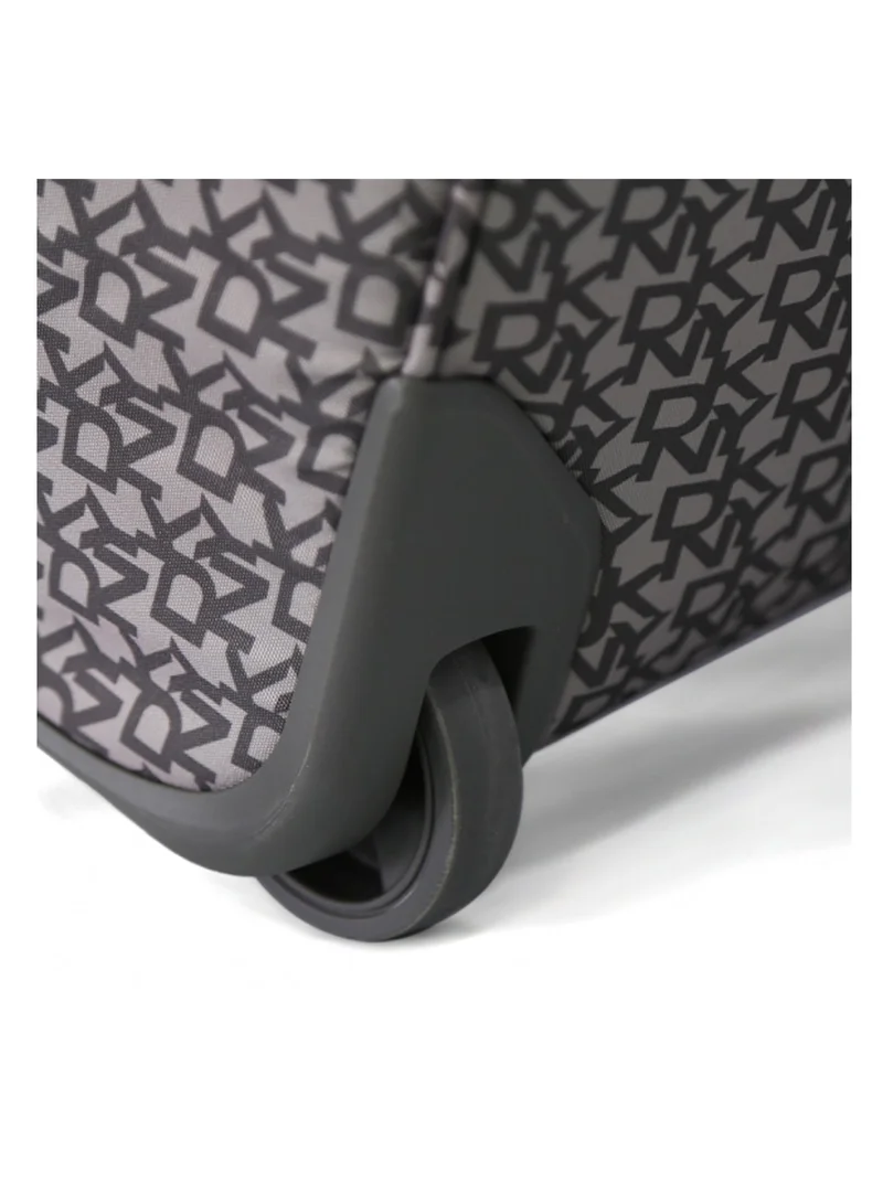 DKNY  DKNY Monogram Grey Duffle Bag with Wheels | Unisex Travel Handbag with Adjustable Shoulder Strap  | Best Price UAE