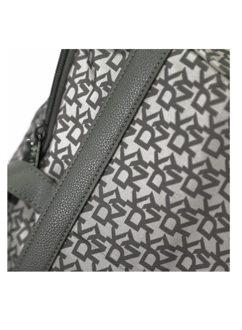 دكني حقيبة دفل بعجلات من دي كيه إن واي بتصميم التوقيع الكلاسيكي للجنسين | فائقة الخفة بعجلات بلونين رمادي - Image 2