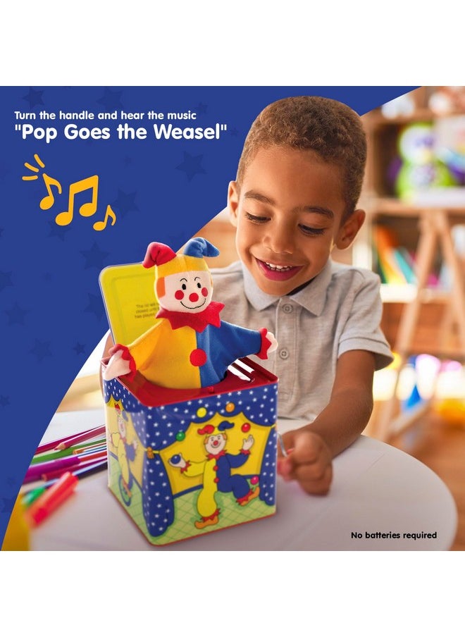 Jester Jack In The Box - Classic Children'S Musical Toy - Colorful And Durable Tin Box With Silly Jester Plush - Age 18 Months And Up