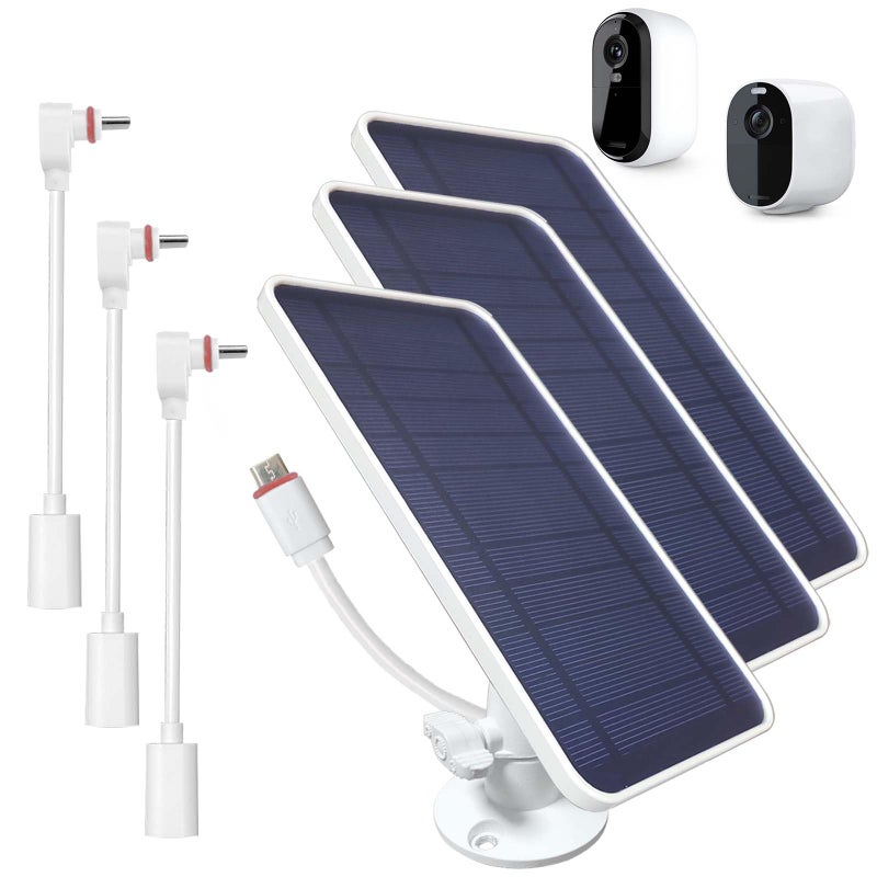 DIANMU Solar Panel for Arlo Essential 2K 2K XL 2nd Gen Arlo EssentialXL Spotlight Camera with 13FT Weatherproof Cable Aluminum Alloy Mount 3 Pack