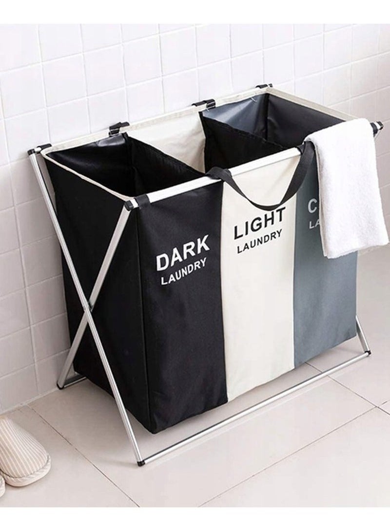 Classification Foldable Dirty Clothes Basket, Needs To Be Assembled, Simple Assembly, Can Place Other Sundries, Large Capacity, Put Away Without Taking Up Space, Three-Color - Image 1