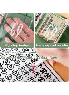 erorex 100 Envelopes Money Saving Challenge Budget Binder Easy And Funny Way To Save $5 050 Budget Planner A5 Money Saving Budget Binder With Cash Envelopes Green  - Image 4