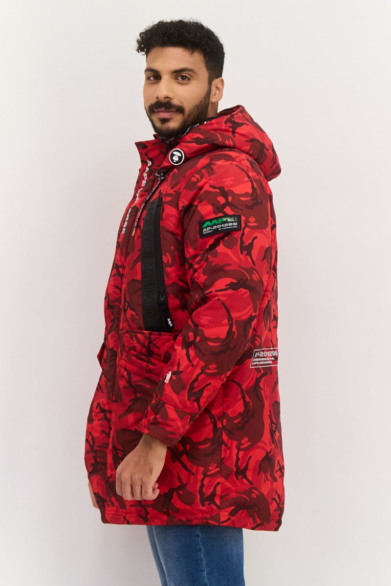 Aape By A Bathing Ape جاكيت بافر مموه بغطاء للرأس للرجال، متعدد الألوان - Image 4