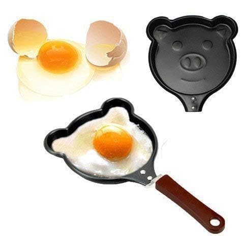 Niktlint Cartoon Shape Mini NonStick Egg Frying Pan Pancake Omelette Pan Design May Vary 1 Pcs Mini Omelet Pan NonStick Black - Image 3