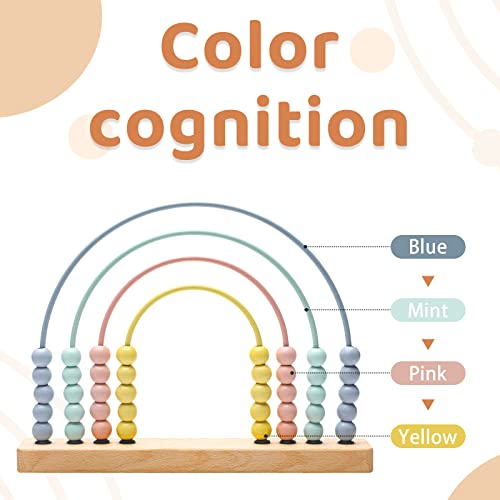 ibwaae Wooden Rainbow Abacus Beads Counting Toys Kids Early Math Skills Montessori Educational Learning Games for Toddler - Image 5