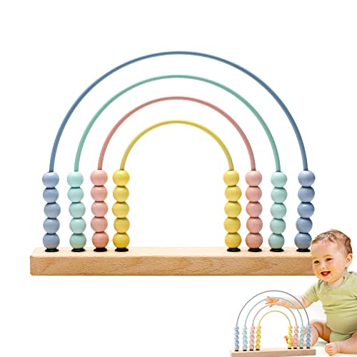 ibwaae Wooden Rainbow Abacus Beads Counting Toys Kids Early Math Skills Montessori Educational Learning Games for Toddler - Image 1