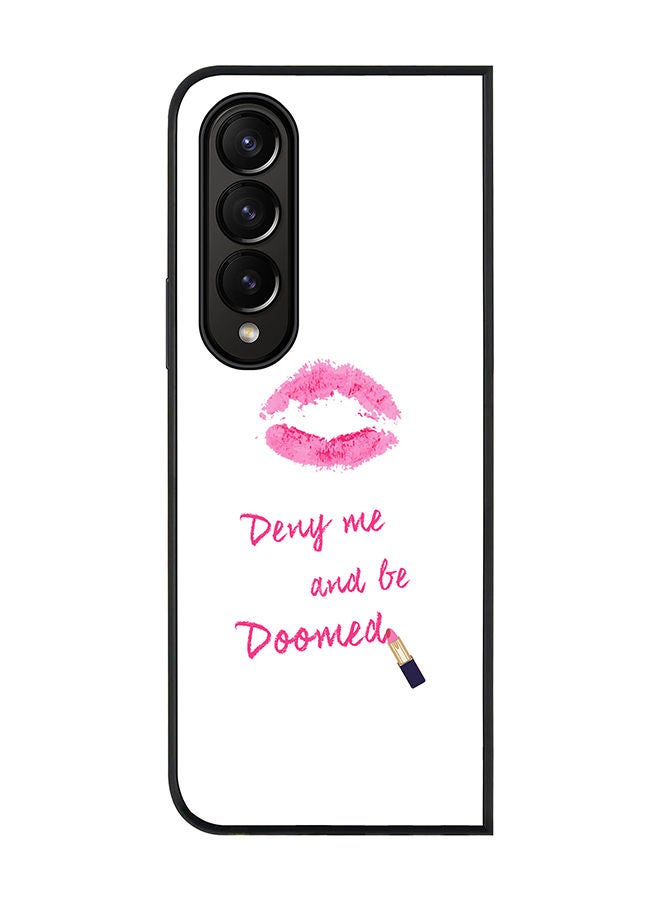 Stylizedd Rugged Black edge case for Samsung Galaxy Z Fold4 Slim fit Soft Case Flexible Rubber Edges Anti Drop TPU Gel Thin Cover - Raining Lipsticks - Image 1