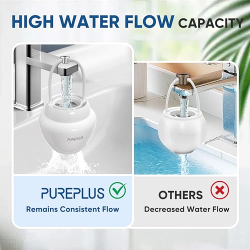 Pure Plus PUREPLUS Bathtub Bath Water Filter Replacement Cartridge, 11 Stages 2500 Gallons Filtration, Reduces Chlorine & Heavy Metals, Replacement for Standard Bathtub Bath Water Filter, 2PACK - Image 5