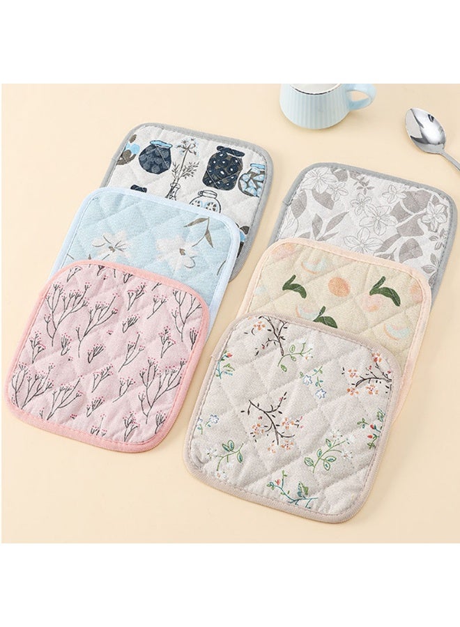 6 Piece Mat Pot Cotton Heat Resistant Potholder Table Pads for Cooking Baking - Image 4