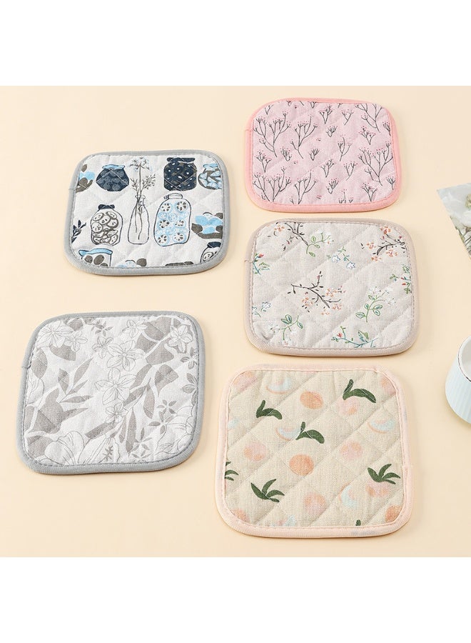6 Piece Mat Pot Cotton Heat Resistant Potholder Table Pads for Cooking Baking - Image 2