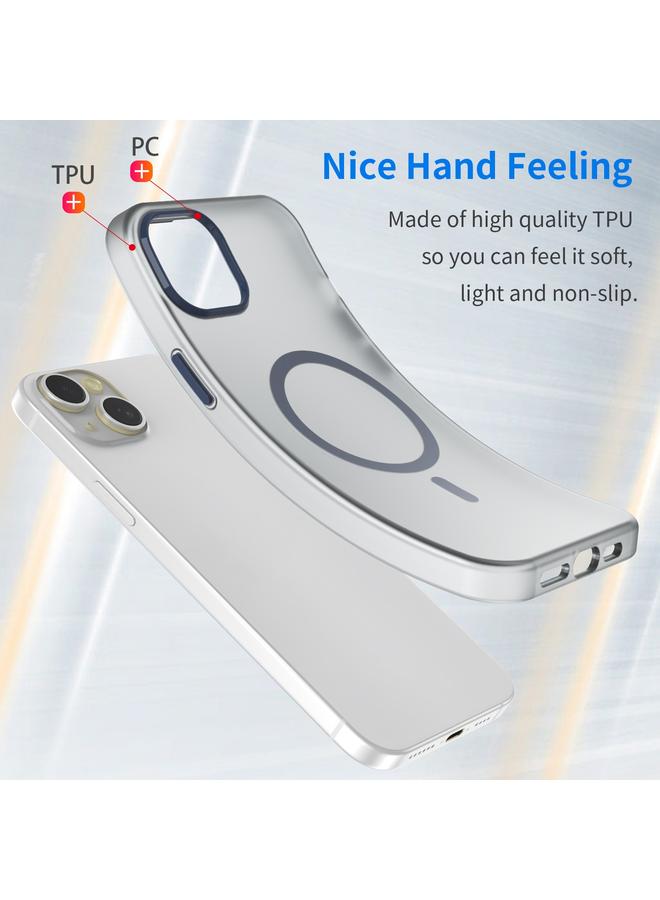 اس-توب جراب هاتف MagSafe Frosted شفاف من مادة TPU + PC بتغطية كاملة لهاتف iPhone 15 Plus - Image 3