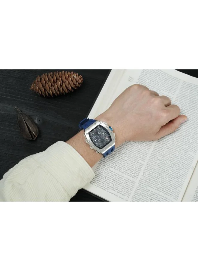 TSAR BOMBA Men's Silicone Analog Watch TB8204Q-14 - 43.5x50.5 mm
