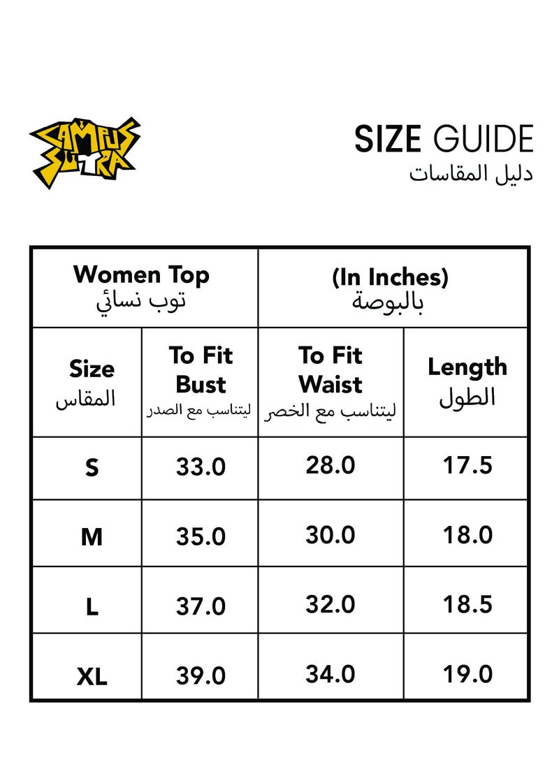Campus Sutra Campus Sutra Women's Grey Printed Regular Fit Top For Casual Wear | Short Sleeve | Crewneck | Top Crafted With Regular Sleeve, Comfort Fit & High-Performance For Everyday Wear  - Image 4