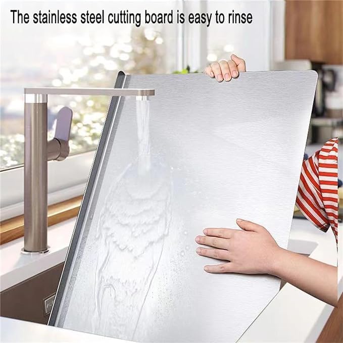 Kitssential® Stainless Steel Chopping Board | Fruit Vegetable Meat Cutting | 304 Grade Large Counter Top | Meat Chopper | Big Size Heavy Duty Platform (40 X 30 cm) - Image 2
