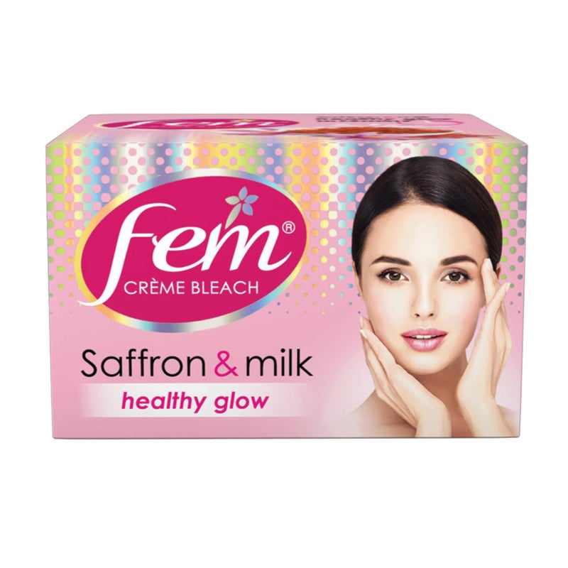 Fem Fairness (Saffron & Milk) Crème Bleach - 24g | Advanced Skin Brightening System | Enriched wih Goodness of Safrron & Milk | With Rejuvenating Fragrance| No Added Parabens, Silicones & Ammonia - Image 4