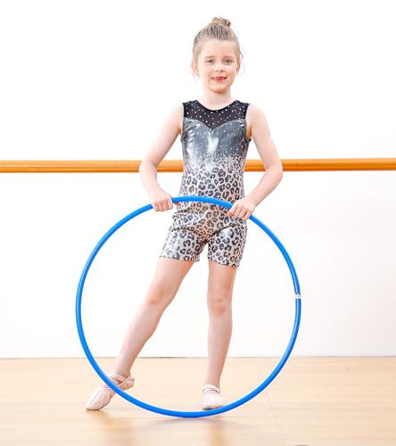 uideazone Ballet Leotards for Girls Size 7 Size 8 Sparkly Sequin Stretchy One-piece Unitards Kids Leopard Gymnastics Tumbling Outfits - Image 4