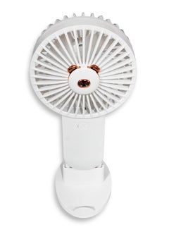 Generic Mini handheld fan, Cute design decorated with flower in the middle, small size and easy to carry by hand or put in bag, equipped with USB rechargeable battery, on/off button, multiple air speeds, nice gift for kids  - Image 3