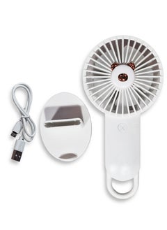 Generic Mini handheld fan, Cute design decorated with flower in the middle, small size and easy to carry by hand or put in bag, equipped with USB rechargeable battery, on/off button, multiple air speeds, nice gift for kids  - Image 4