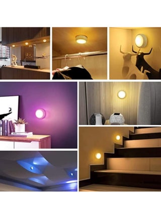 6 Pack LED Puck Lights with Remote Control, Wireless Under Cabinet Lighting, Battery Powered Lights, Stick on Lights, Color Changing Lights with Dimmer and Timer - view 4