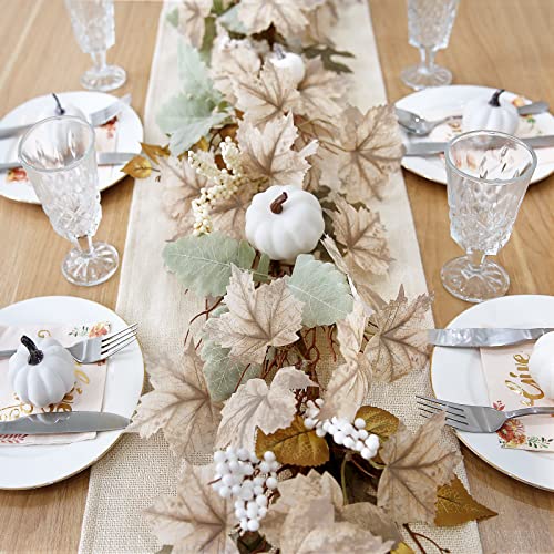 ORIENTAL CHERRY Fall Decor - Fall Garland - 6Ft Autumn Maples Leaf Pumpkin Berry Garland - Thanksgiving Halloween Mantle Fireplace Farmhouse Harvest Decorations for Home Outdoor Indoor Porch - Image 4