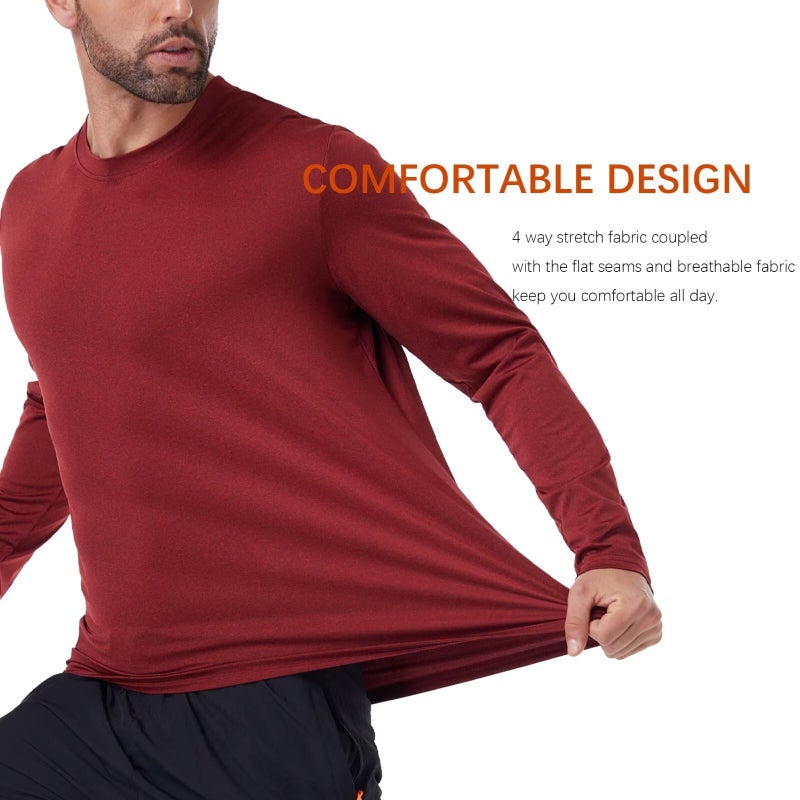 OYGSieg 7 Pack Long Sleeve Shirts for Men Moisture Wicking Sun Protection UV UPF 50+ SPF Performance Quick Dry T-Shirt for Casual - Image 5