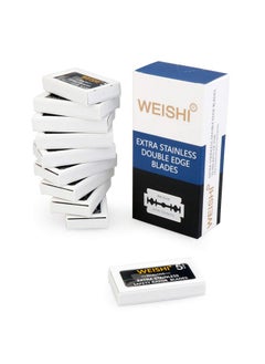 WeiShi 50 Count Double Edge Safety Razor Extra Stainless Blades  - Image 1