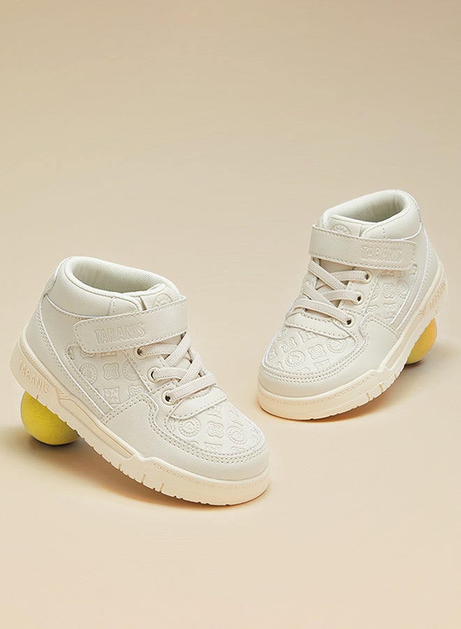 تارانيس حذاء تارانيس للأطفال منقوش - حذاء رياضي أبيض للأطفال الصغار، حذاء رياضي كلاسيكي منقوش - Image 1