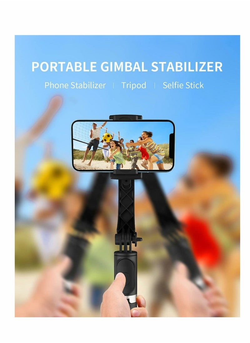 Selfie Stick Gimbal Stabilizer, Portable Handheld Gimble with Tripod & Remote for Cell Phone Camera & Android Smartphone Recording Video & Vlogging