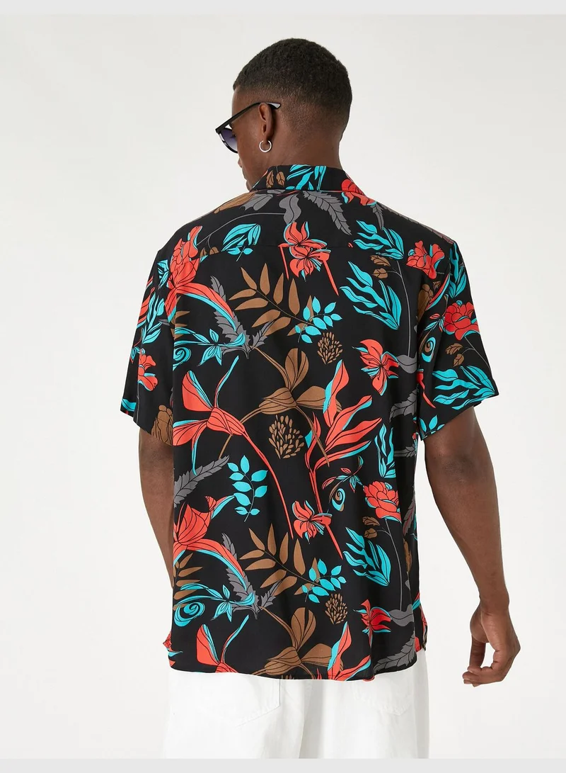 KOTON Patterned Shirt Short Sleeved