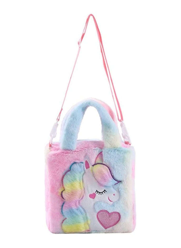 Oasisgalore Plush Unicorn Backpack – Fluffy Mini Backpack for Girls and Travel  - Image 2