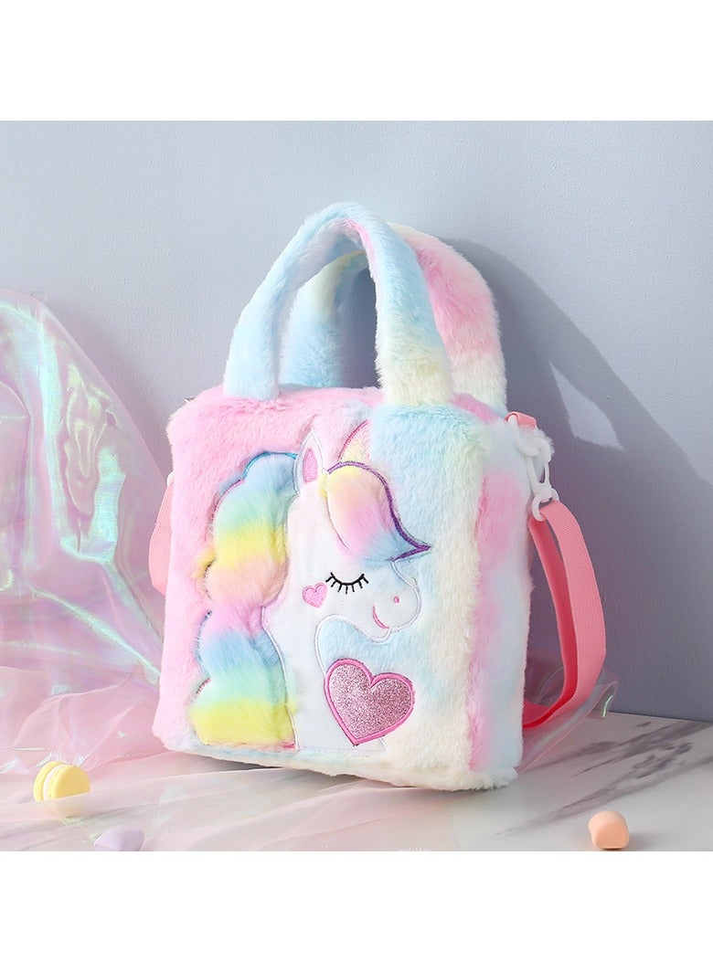 Oasisgalore Plush Unicorn Backpack – Fluffy Mini Backpack for Girls and Travel  - Image 4