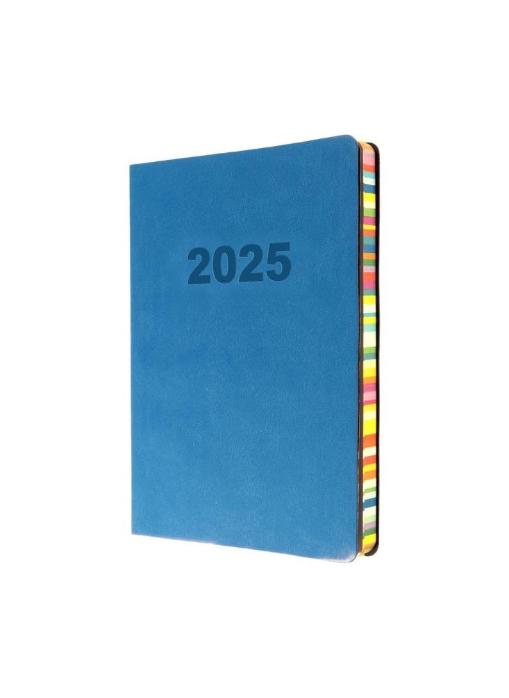 Collins - Collins Edge Rainbow 2025 Diary - A5 Week to View Planner - Light Blue - (ED153.U57-25) - Weekly Planner with Soft Touch Covers and Coloured Page Edges - Image 1