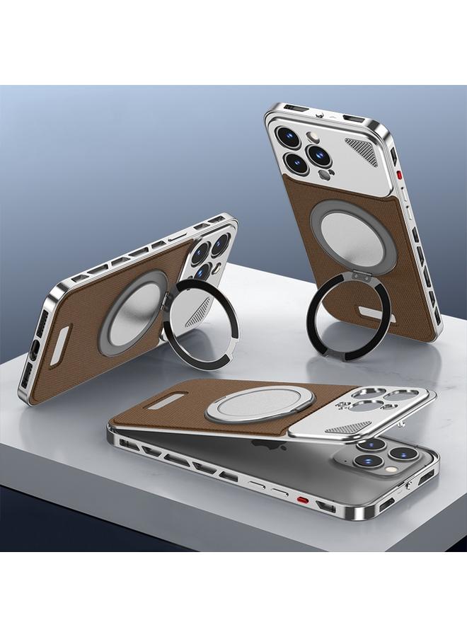 اس-توب جراب لهاتف iPhone 13 Pro Max مزود بإبزيم معدني قابل للدوران 360 درجة وحامل مغناطيسي من MagSafe - Image 1