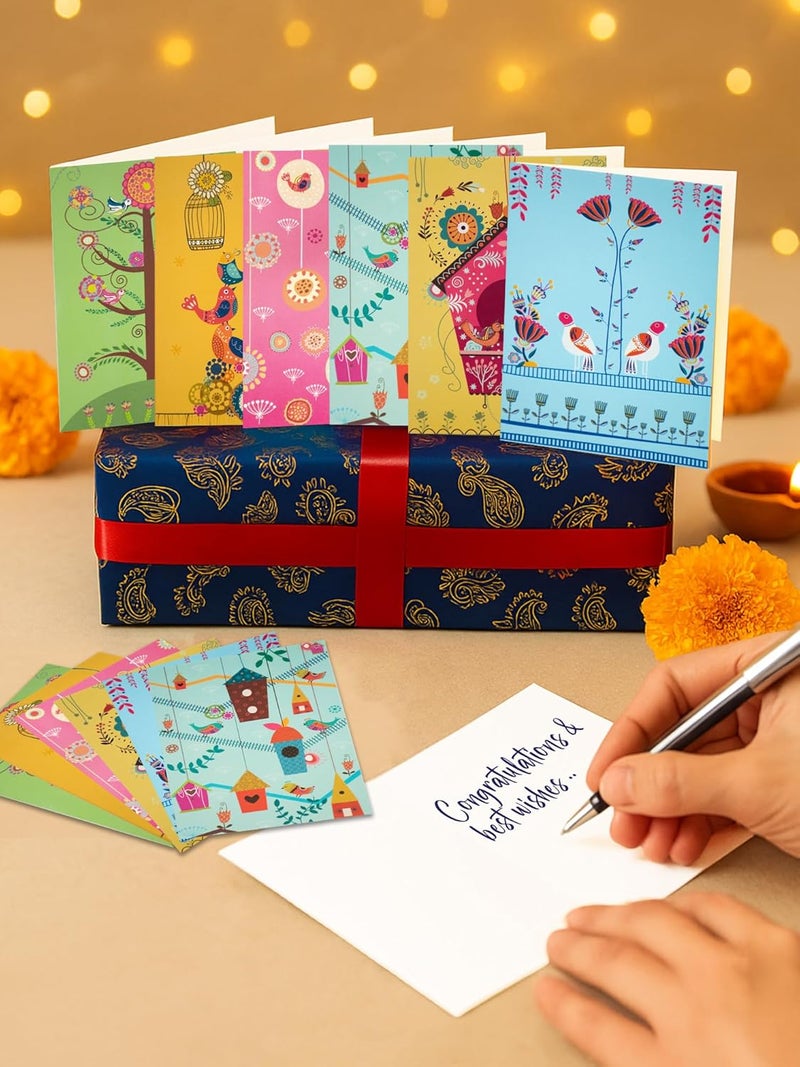 Doodle Treasure Trove – Set of 12 Thank You Notecards with Envelopes | 4.25 x 3 Inch | 6 Unique Designs (2 Each) | Blank Greeting Cards for All Occasions - Image 4